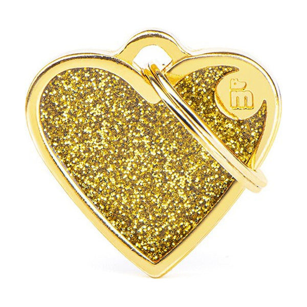 MyFamily Shine placa de identificación corazón con diamantina para perro y gato