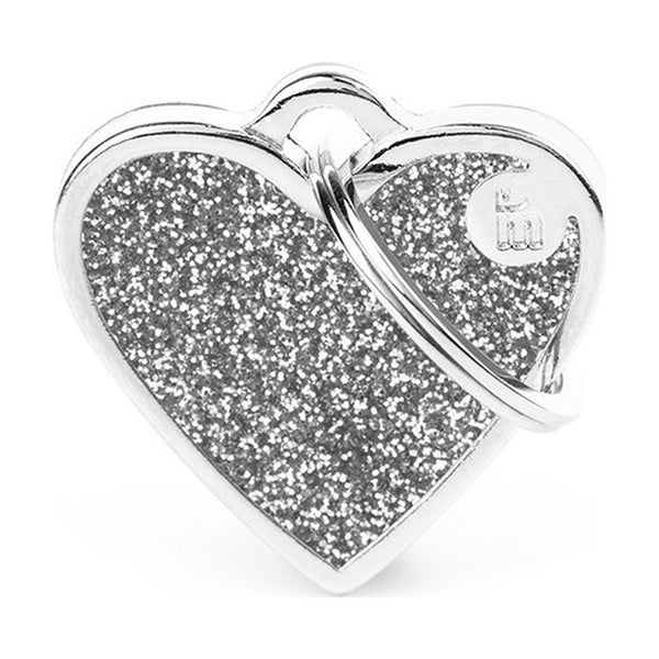 MyFamily Shine placa de identificación corazón con diamantina para perro y gato