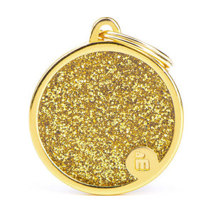 MyFamily Shine placa de identificación redonda con diamantina para perro