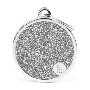 MyFamily Shine placa de identificación redonda con diamantina para perro