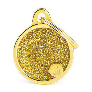 MyFamily Shine placa de identificación redonda con diamantina para perro