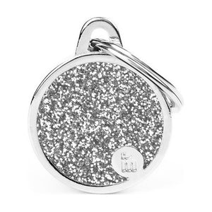 MyFamily Shine placa de identificación redonda con diamantina para perro