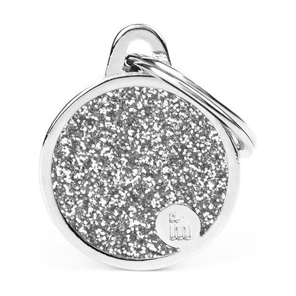MyFamily Shine placa de identificación redonda con diamantina para perro