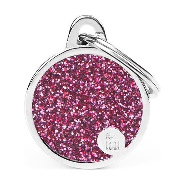 MyFamily Shine placa de identificación redonda con diamantina para perro