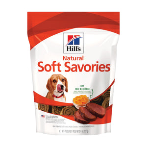 Hill's Natural Soft Savories premios para perro con res y queso cheddar, 227 g