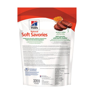 Hill's Natural Soft Savories premios para perro con res y queso cheddar, 227 g