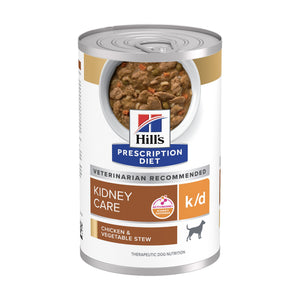 Hill's Prescription Diet k/d estofado húmedo para perro cuidado renal, pollo y vegetales, 354 g