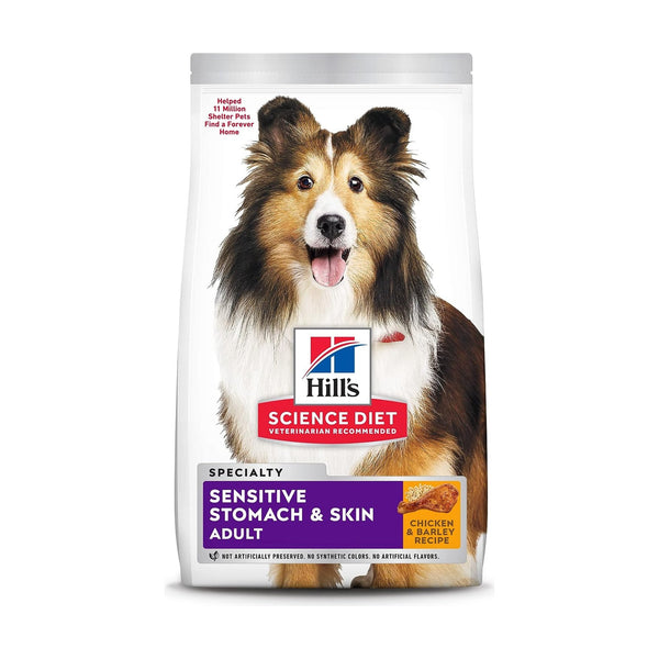 Hill's Science Diet Sensitive Stomach & Skin alimento seco para perro adulto, pollo y cebada, 1.81 kg