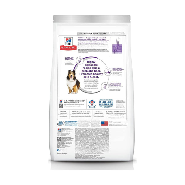Hill's Science Diet Sensitive Stomach & Skin alimento seco para perro adulto, pollo y cebada, 1.81 kg