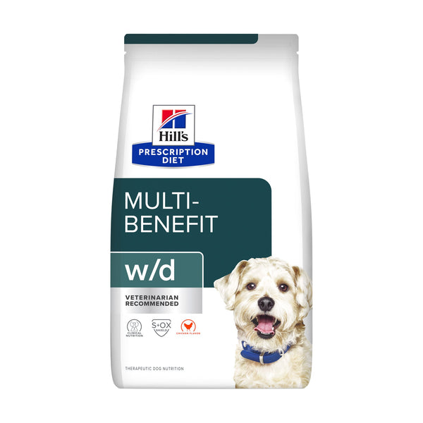 Hill's Prescription Diet w/d Multi-Benefit alimento seco para perro control de peso y glucosa, pollo, 3.85 kg