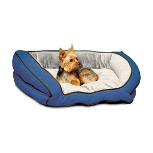 K&H Bolster Couch cama tipo sofá para perro, gris y azul, chica
