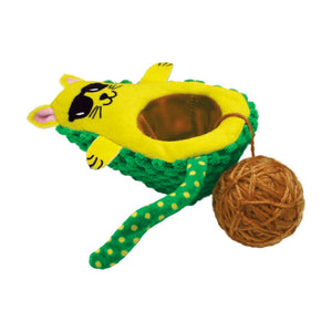 KONG Wrangler AvoCATo aguacate de peluche con bola de estambre y catnip para gato