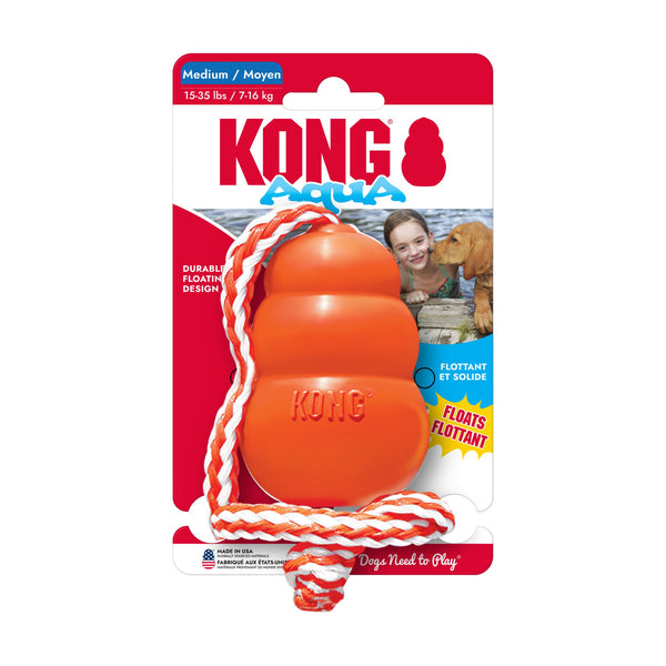 KONG Aqua juguete flotante con cuerda para perro, mediano