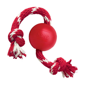 KONG Ball pelota de hule con cuerda para perro, chica