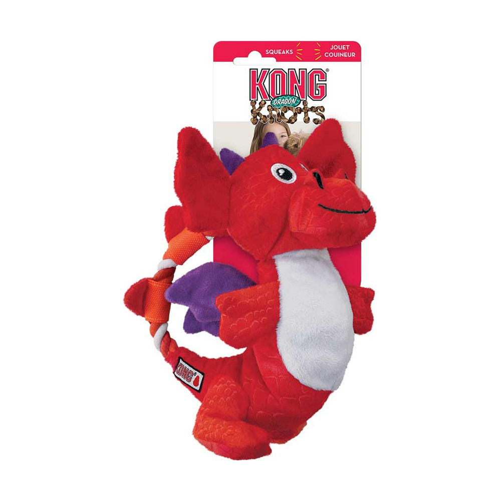 KONG Dragon Knots dragón de peluche con cuerda interna para perro, mediano/grande