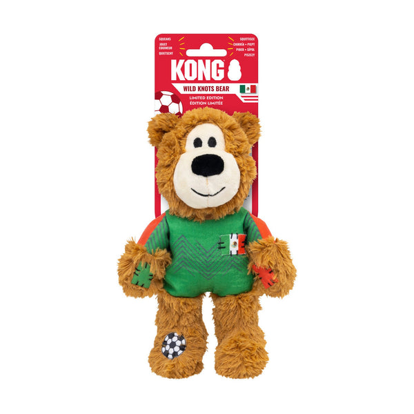 KONG Wild Knots oso de peluche con uniforme de México para perro, mediano