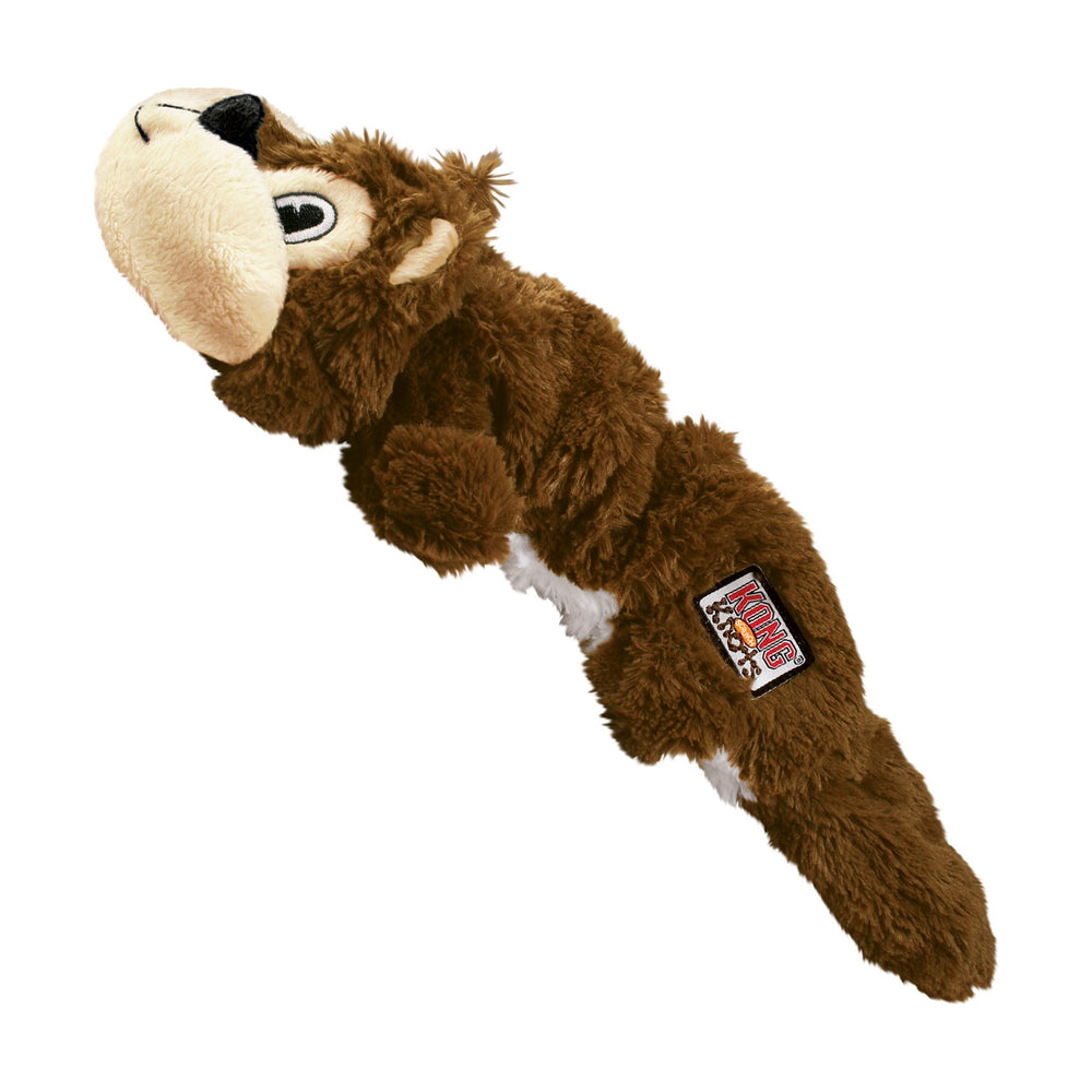 KONG Scrunch Knots ardilla de peluche con cuerda interna para perro, chica