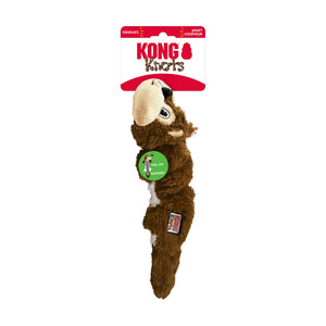 KONG Scrunch Knots ardilla de peluche con cuerda interna para perro, chica