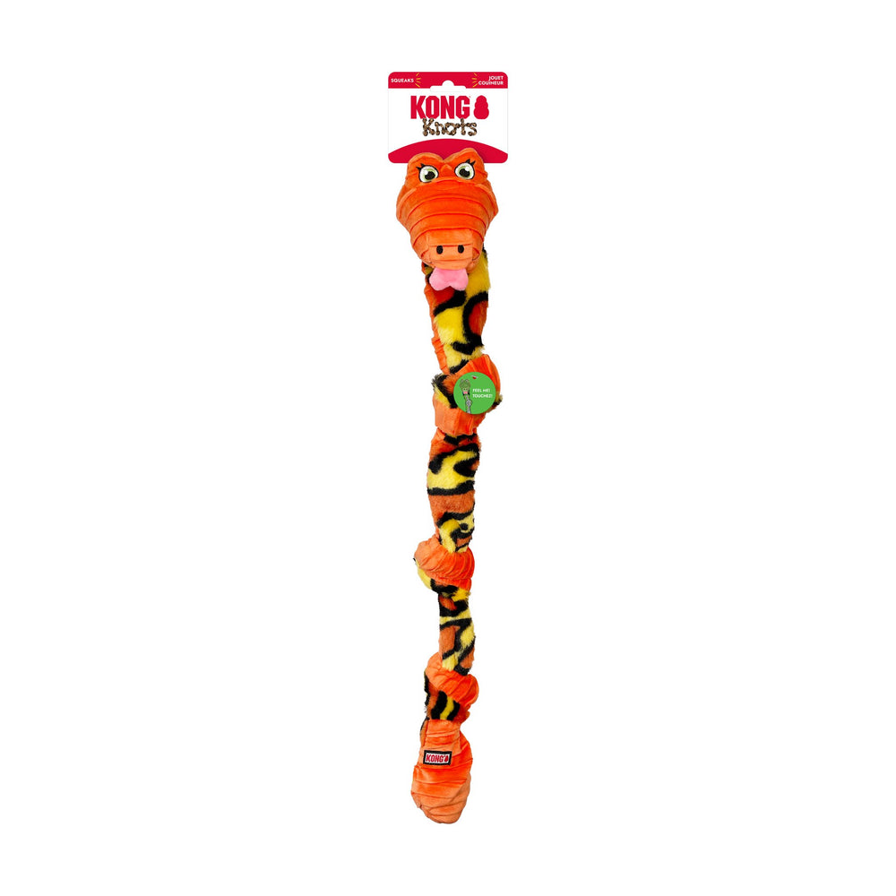 KONG Knots Snake serpiente de peluche con cuerda interna para perro, mediana/grande