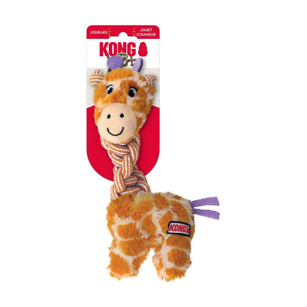KONG Knots Twists peluche con cuello de cuerda trenzada para perro, chico/mediano