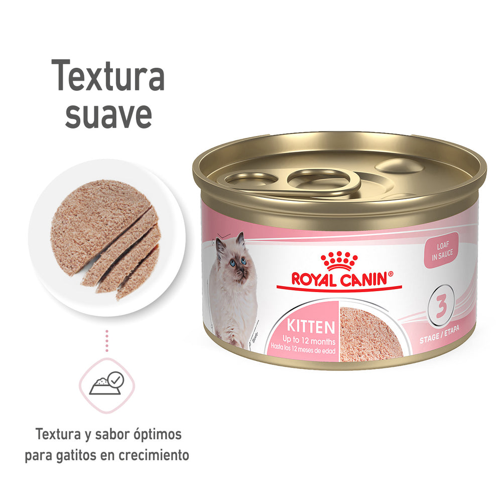 ALIMENTO HÚMEDO PARA GATITOS RECETA DE POLLO LATA, 85gr ROYAL CANIN