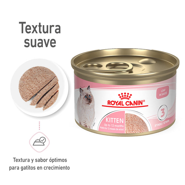 ALIMENTO HÚMEDO PARA GATITOS RECETA DE POLLO LATA, 85gr ROYAL CANIN
