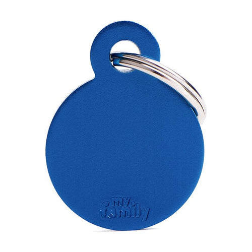 MyFamily Basic placa de identificación redonda de aluminio para perro y gato