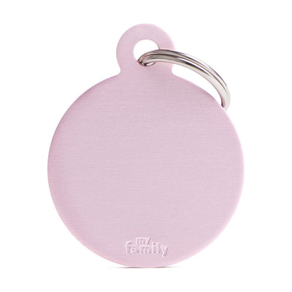 MyFamily Basic placa de identificación redonda de aluminio para perro y gato
