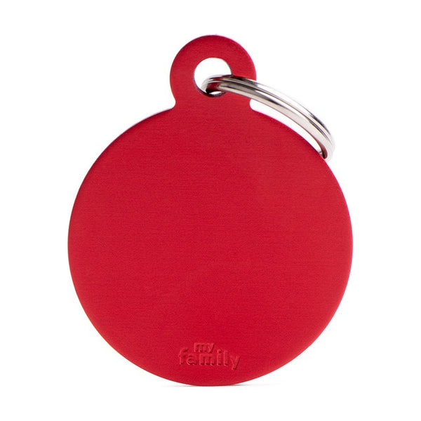 MyFamily Basic placa de identificación redonda de aluminio para perro y gato