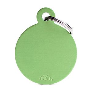 MyFamily Basic placa de identificación redonda de aluminio para perro y gato