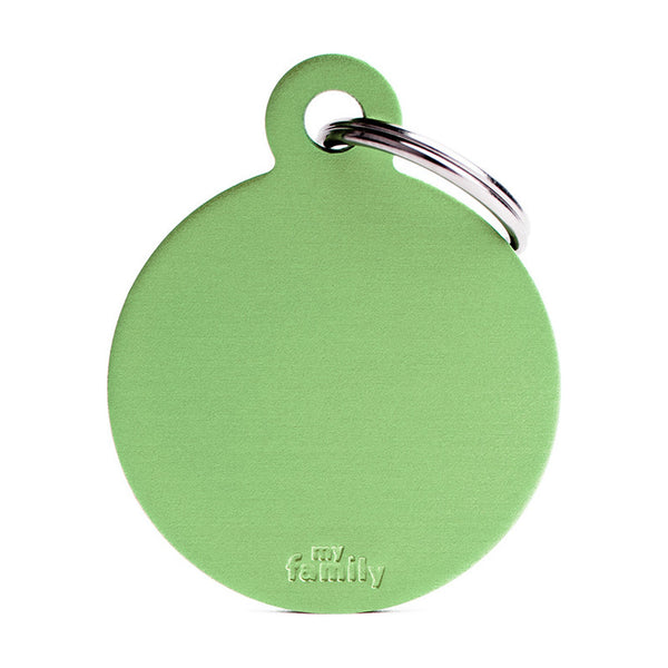 MyFamily Basic placa de identificación redonda de aluminio para perro y gato