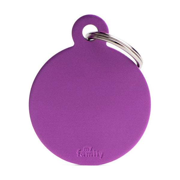 MyFamily Basic placa de identificación redonda de aluminio para perro y gato