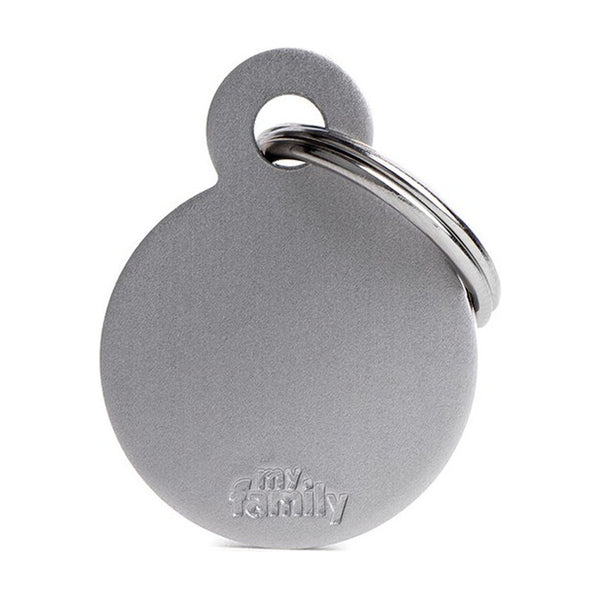 MyFamily Basic placa de identificación redonda de aluminio para perro y gato