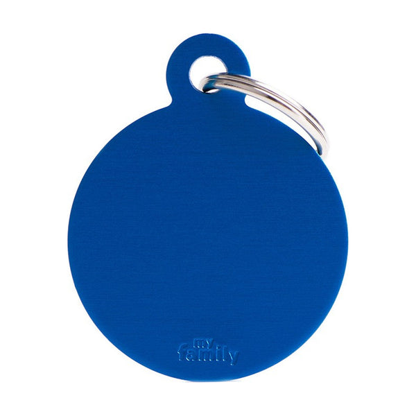 MyFamily Basic placa de identificación redonda de aluminio para perro y gato