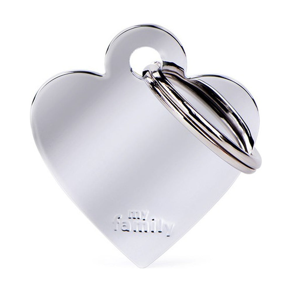 MyFamily Basic placa de identificación corazón de latón para perro y gato