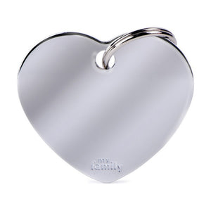MyFamily Basic placa de identificación corazón de latón para perro y gato
