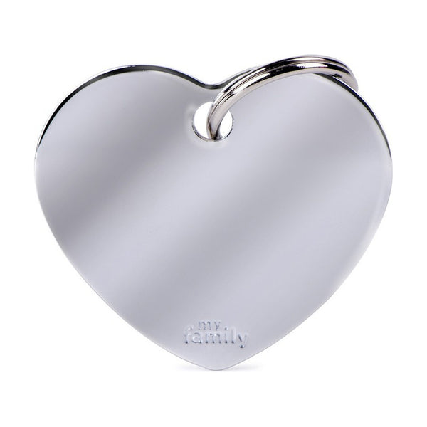 MyFamily Basic placa de identificación corazón de latón para perro y gato