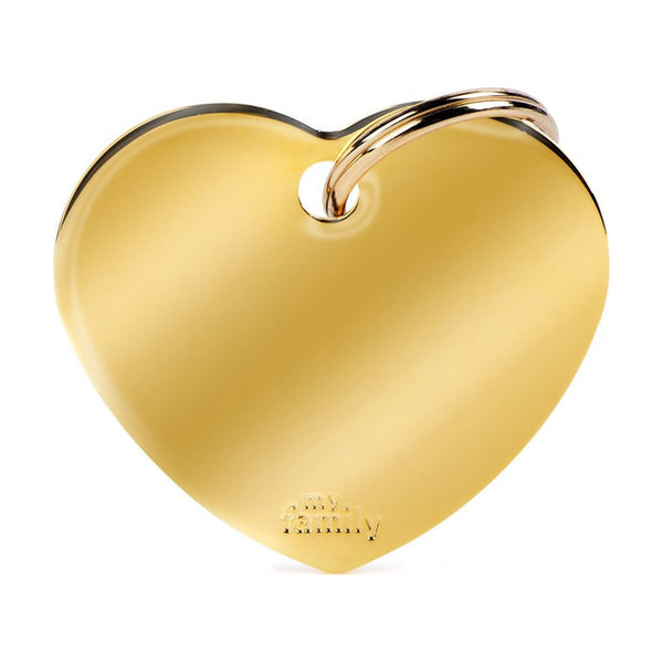 MyFamily Basic placa de identificación corazón de latón para perro y gato
