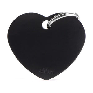 MyFamily Basic placa de identificación corazón de aluminio para perro y gato