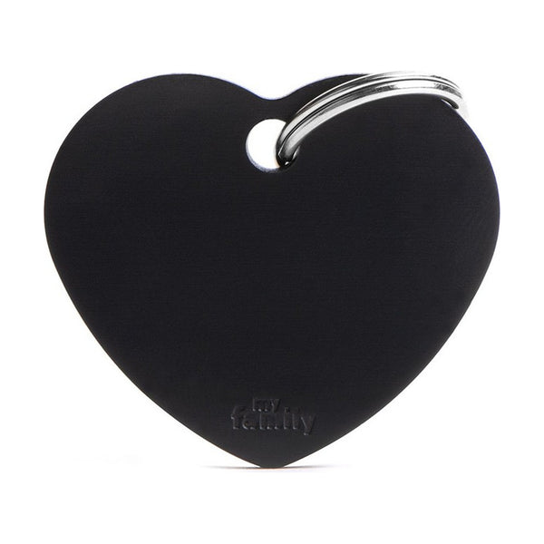 MyFamily Basic placa de identificación corazón de aluminio para perro y gato