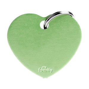 MyFamily Basic placa de identificación corazón de aluminio para perro y gato