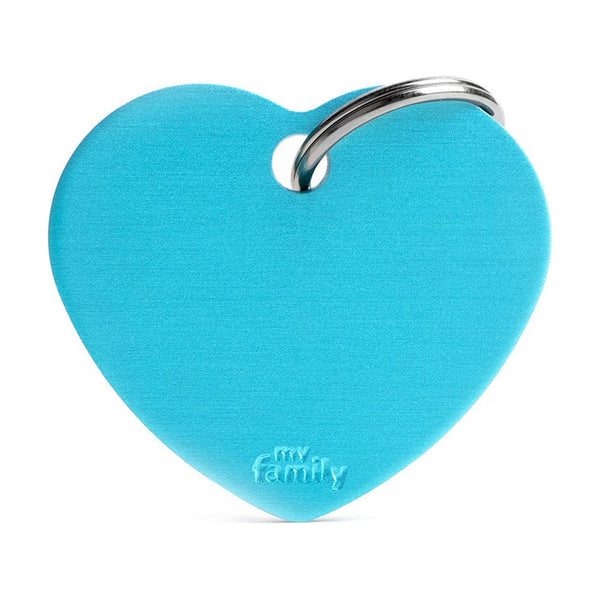 MyFamily Basic placa de identificación corazón de aluminio para perro y gato