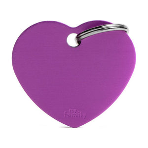 MyFamily Basic placa de identificación corazón de aluminio para perro y gato