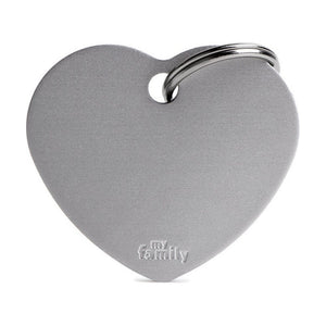 MyFamily Basic placa de identificación corazón de aluminio para perro y gato