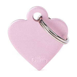 MyFamily Basic placa de identificación corazón de aluminio para perro y gato