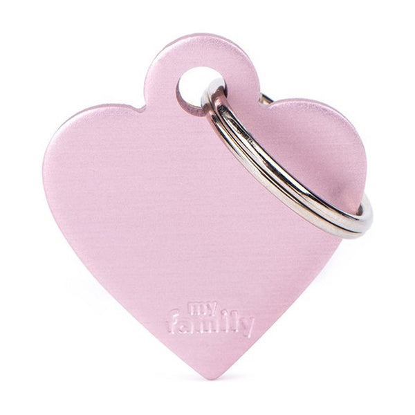 MyFamily Basic placa de identificación corazón de aluminio para perro y gato