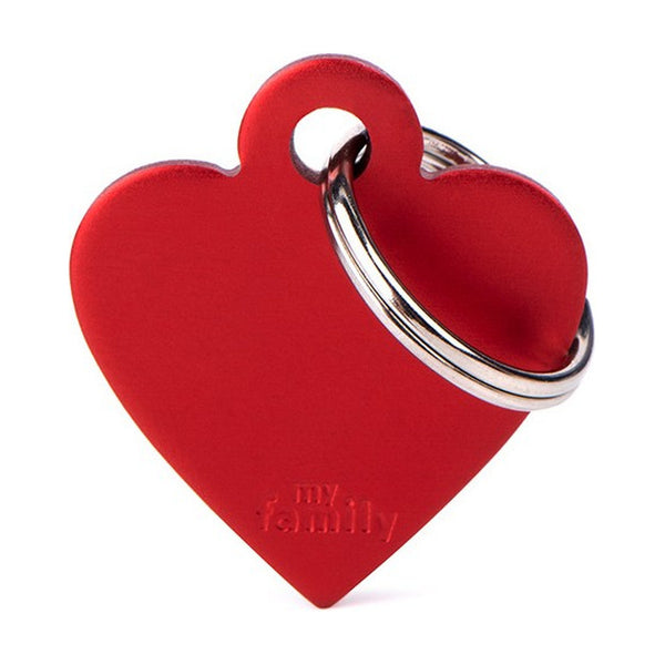 MyFamily Basic placa de identificación corazón de aluminio para perro y gato