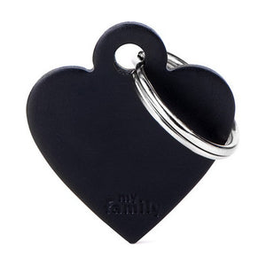 MyFamily Basic placa de identificación corazón de aluminio para perro y gato
