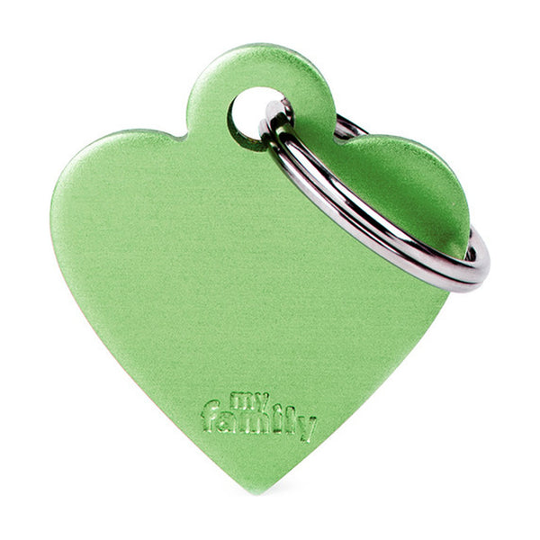 MyFamily Basic placa de identificación corazón de aluminio para perro y gato