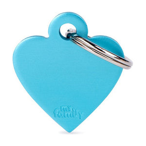 MyFamily Basic placa de identificación corazón de aluminio para perro y gato